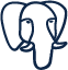 icon for postgreSQL in navy